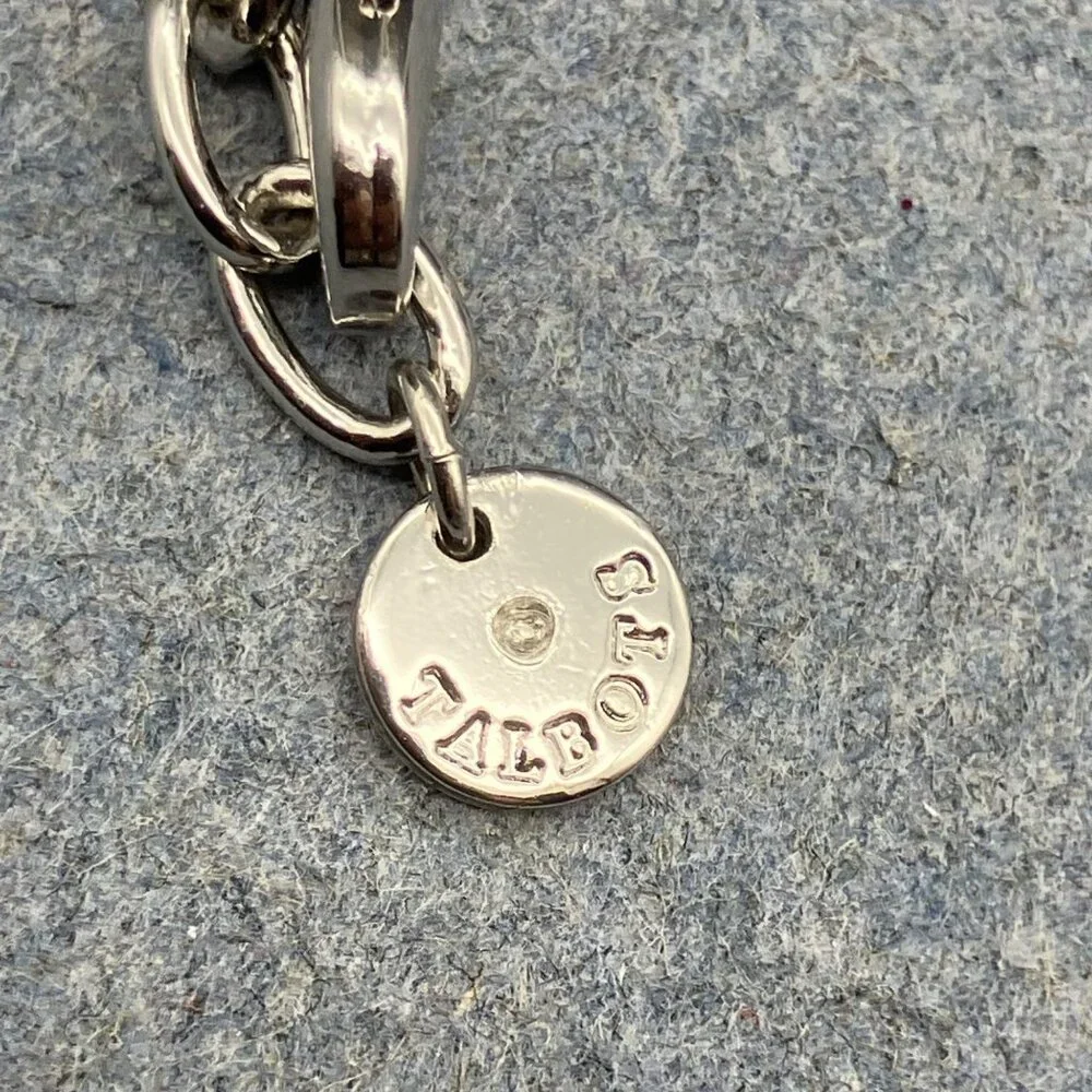 Talbots Circle Link Necklace 18 In Chain Gold Silver Twisted Hoop Retro Classic - Picture 5 of 9